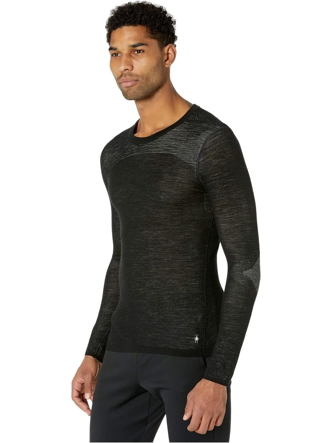 Мужская футболка Smartwool Intraknit Merino 200 Crew — изображение 2 из 4, черный/белый