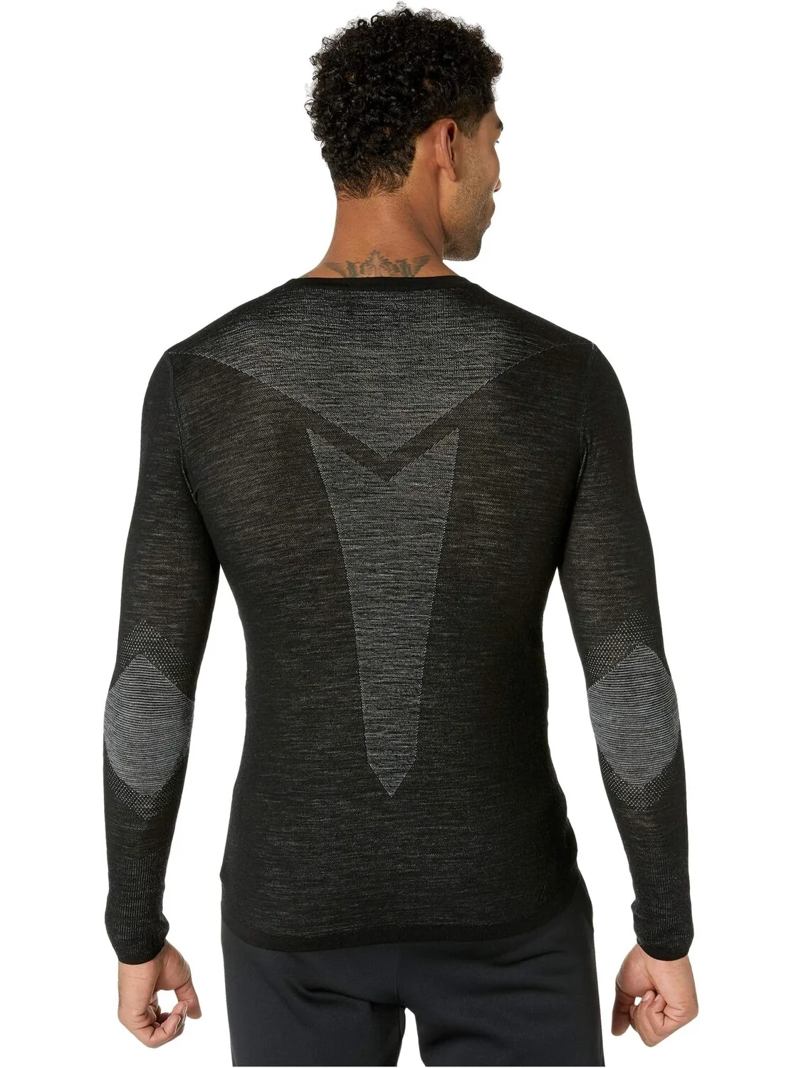 Мужская футболка Smartwool Intraknit Merino 200 Crew — изображение 3 из 4, черный/белый