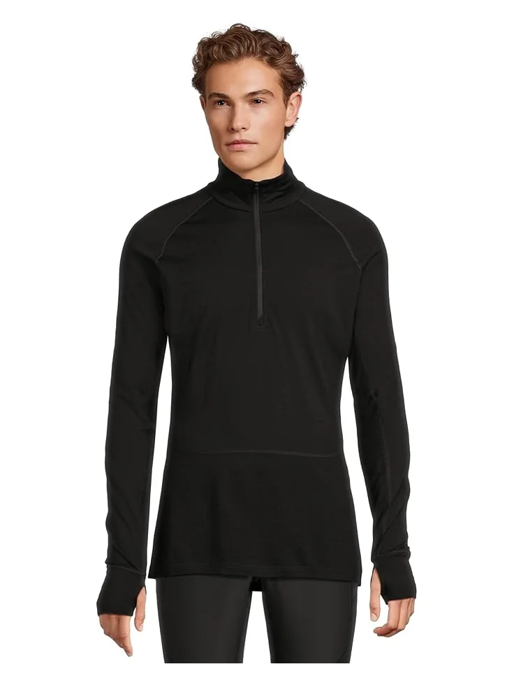 Мужская футболка Icebreaker Merino 200 Zoneknit Long Sleeve Half Zip — черный