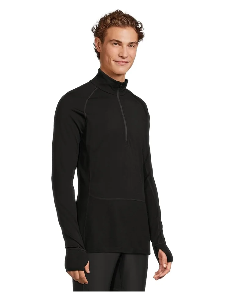 Мужская футболка Icebreaker Merino 200 Zoneknit Long Sleeve Half Zip — изображение 2 из 5, черный