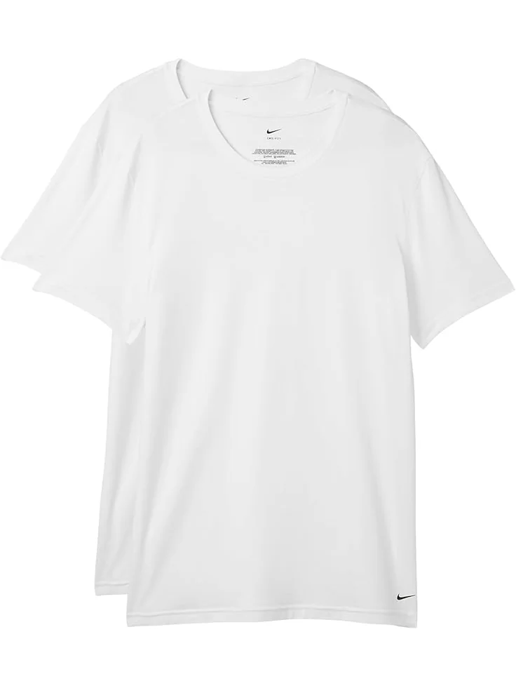 Мужская футболка Nike All Day Cotton Stretch с коротким рукавом и круглым вырезом, 2 шт — изображение 1 из 1, белый
