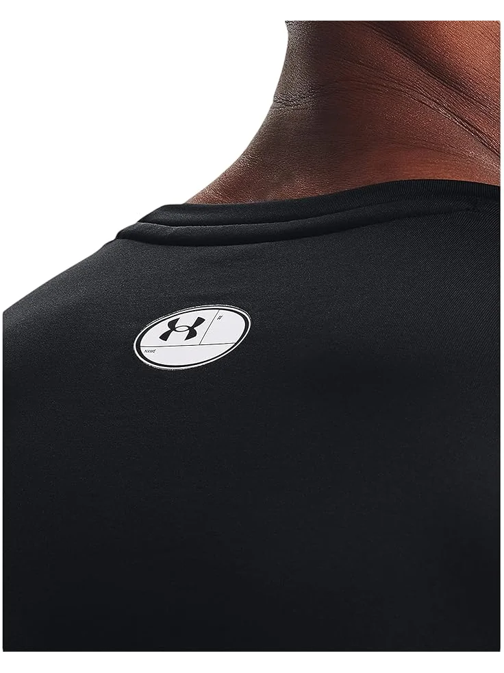 Мужская футболка Under Armour Coldgear Armour Fitted Crew — изображение 3 из 4, черный/белый