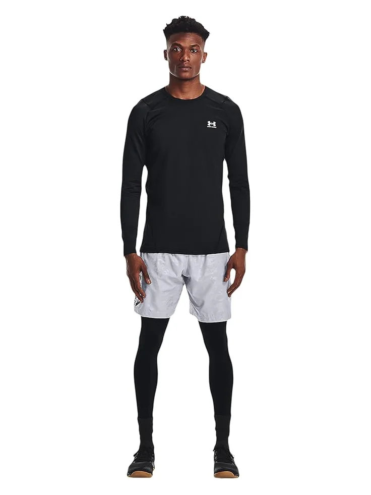 Мужская футболка Under Armour Coldgear Armour Fitted Crew — изображение 4 из 4, черный/белый