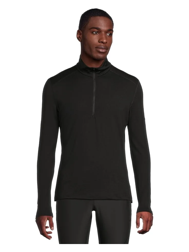 Мужская футболка Icebreaker Merino 200 Oasis Long Sleeve Half Zip — изображение 1 из 5, черный