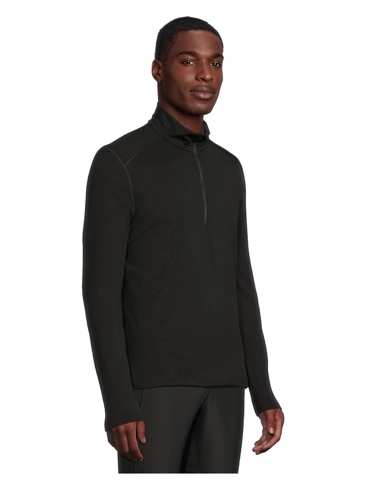 Мужская футболка Icebreaker Merino 200 Oasis Long Sleeve Half Zip — изображение 2 из 5, черный