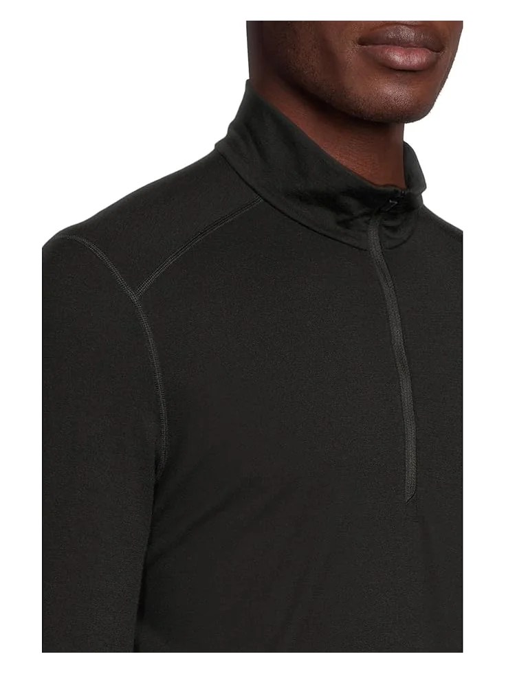 Мужская футболка Icebreaker Merino 200 Oasis Long Sleeve Half Zip — изображение 4 из 5, черный
