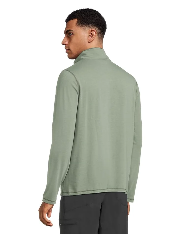 Мужская футболка L.L.Bean Everyday Sunsmart 1/4 Zip — изображение 3 из 5, зеленый