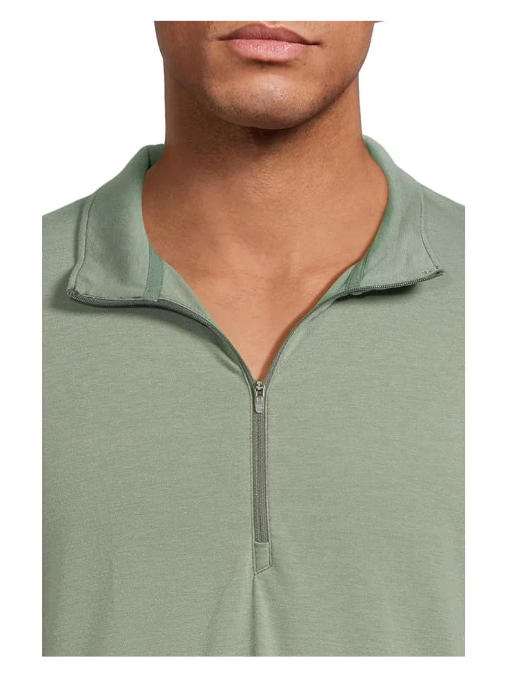 Мужская футболка L.L.Bean Everyday Sunsmart 1/4 Zip — изображение 4 из 5, зеленый