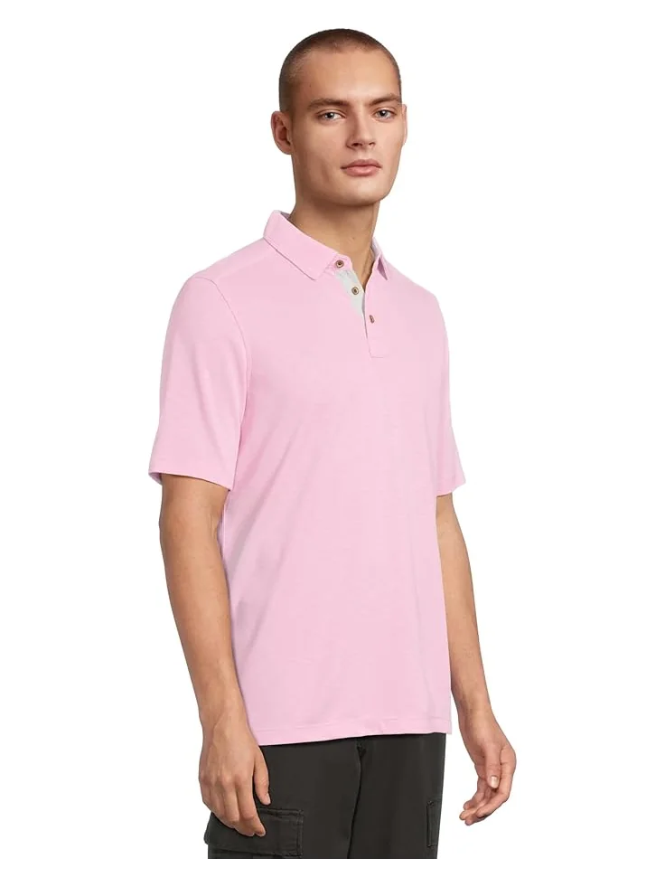 Мужская футболка Johnston & Murphy Vintage Slub Polo — изображение 2 из 5, розовый