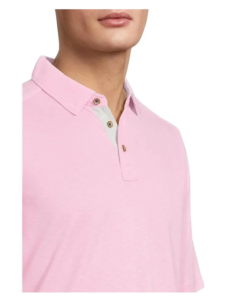Мужская футболка Johnston & Murphy Vintage Slub Polo — изображение 4 из 5, розовый