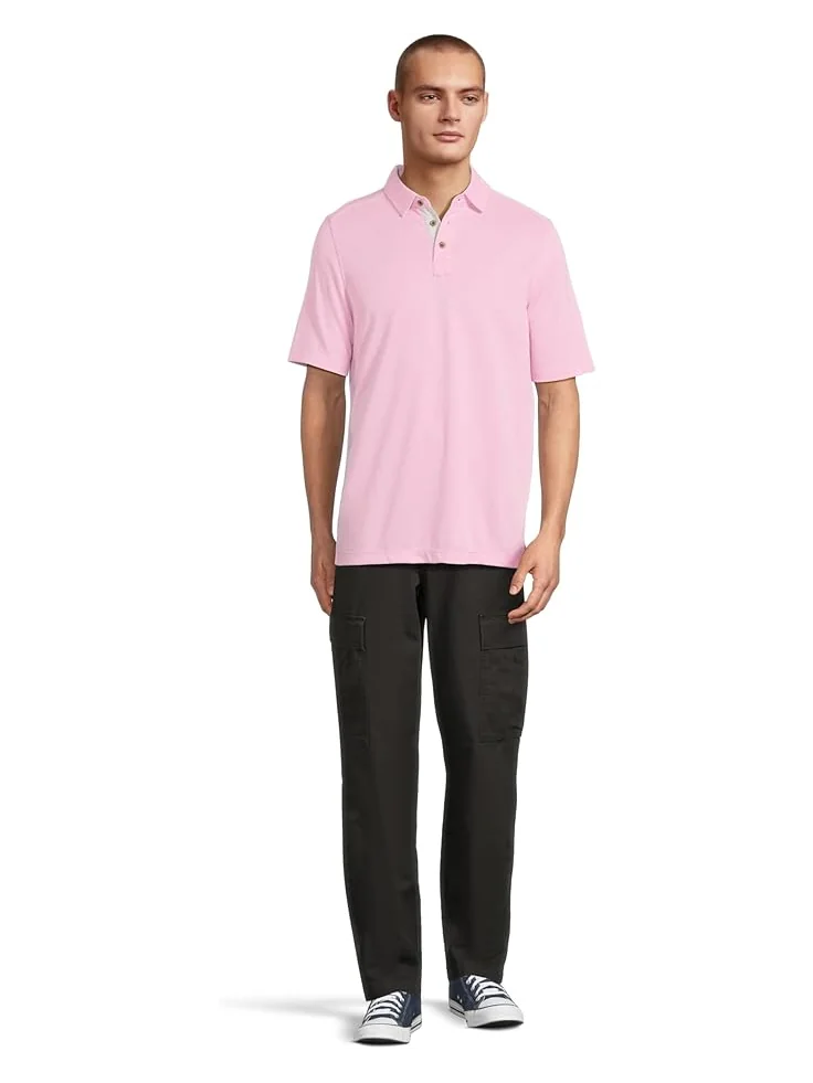 Мужская футболка Johnston & Murphy Vintage Slub Polo — изображение 5 из 5, розовый