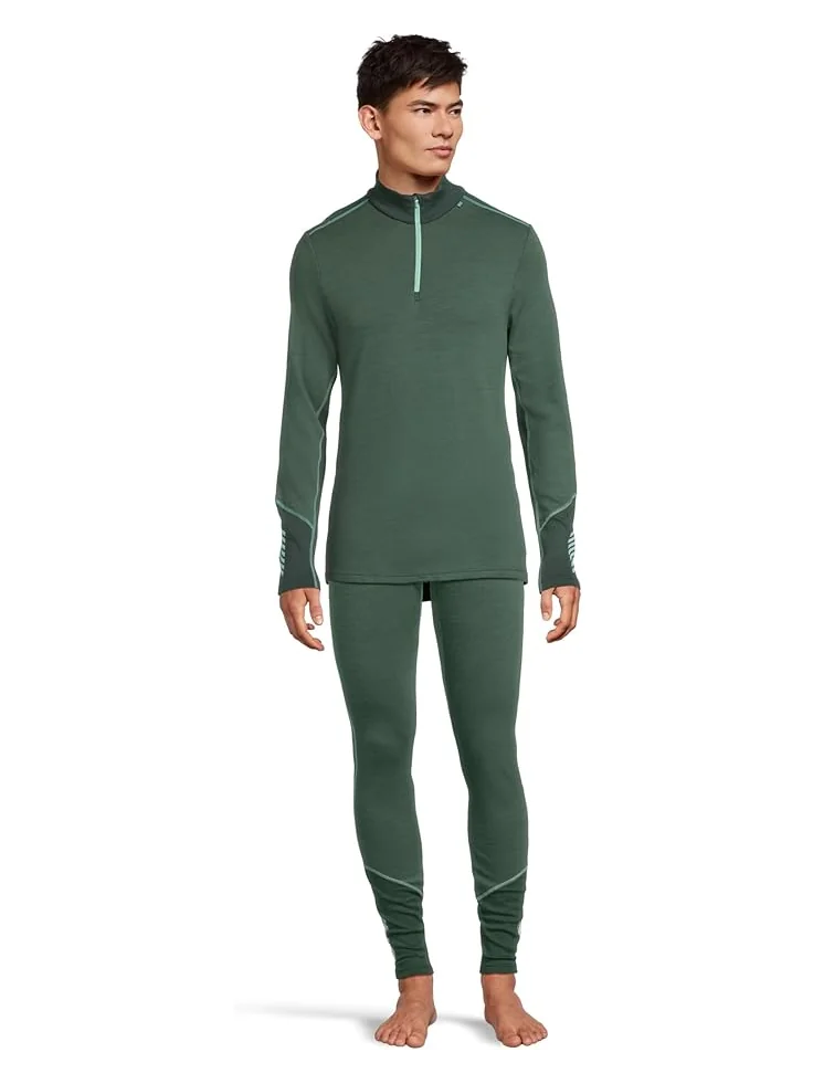 Мужская футболка Helly Hansen Lifa Merino Midweight 1/2 Zip — изображение 5 из 5, зеленый