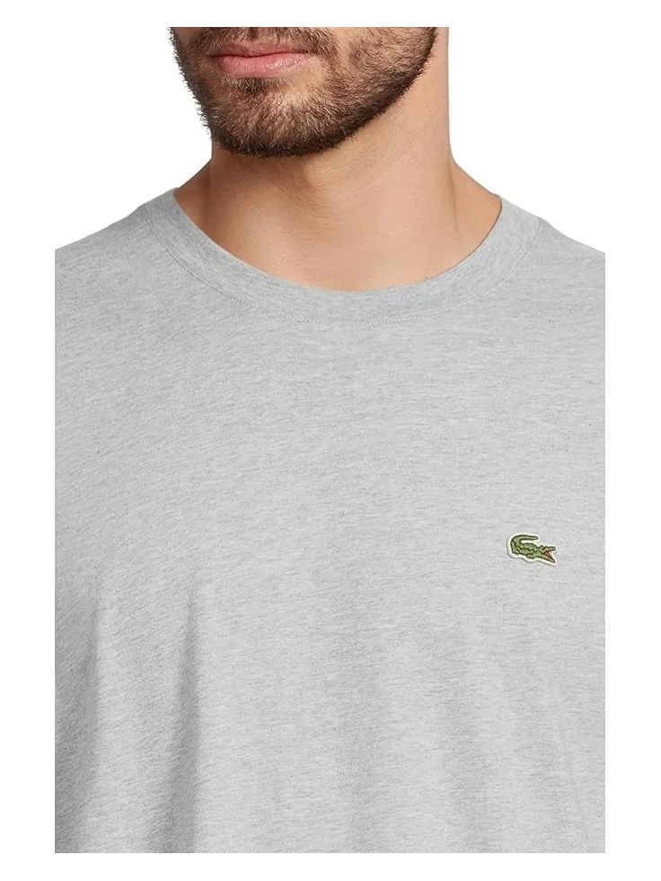 Мужская футболка Lacoste Cotton — изображение 4 из 5, серебристый