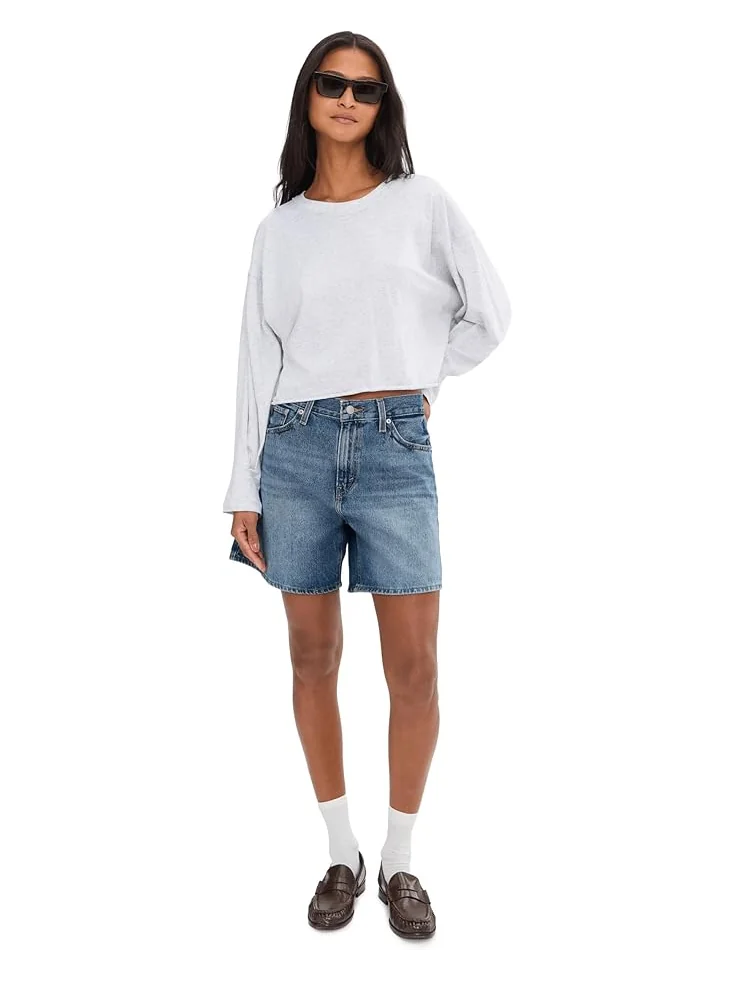 Женские шорты Levi's Premium High Baggy Short, Worn Memory Short — изображение 2 из 5, выбеленный серый