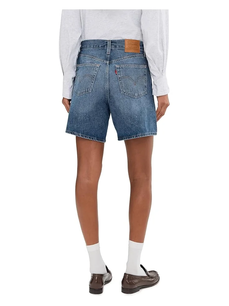 Женские шорты Levi's Premium High Baggy Short, Worn Memory Short — изображение 4 из 5, выбеленный серый