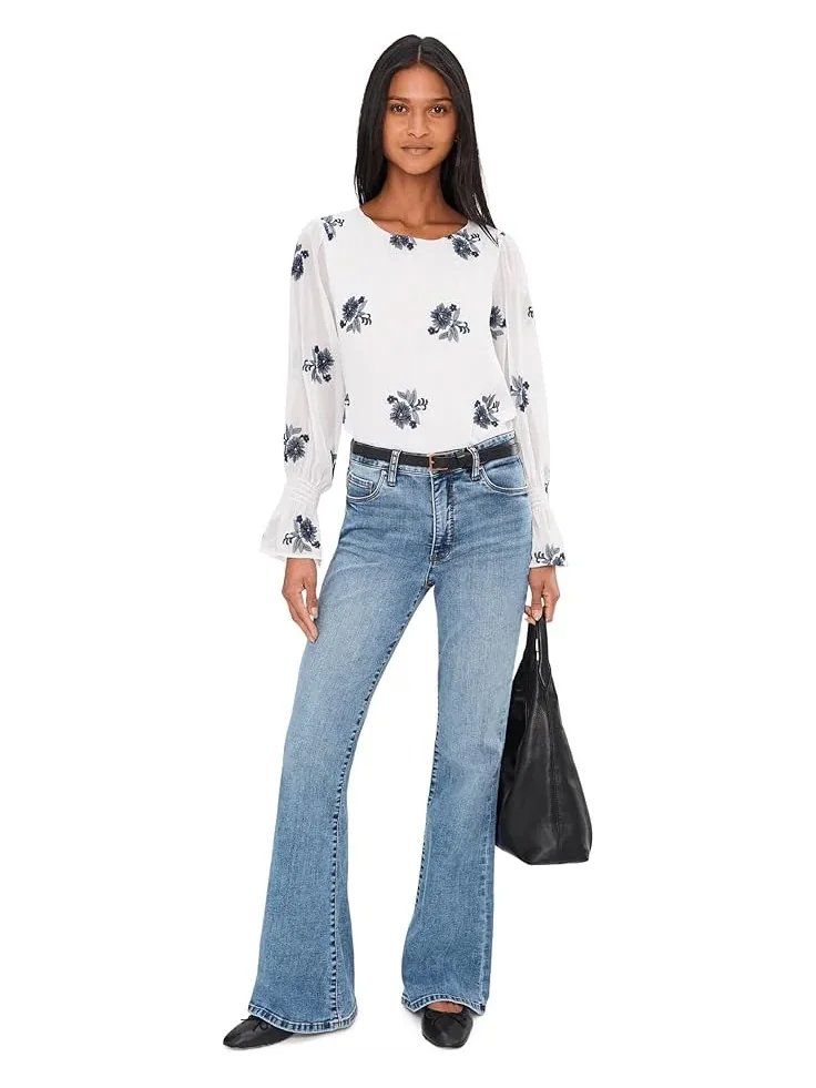 Женская модель Ana High Rise Fab Ab Flare-Baby Dn All Over KUT from the Kloth, Obtain — изображение 2 из 5, обладать