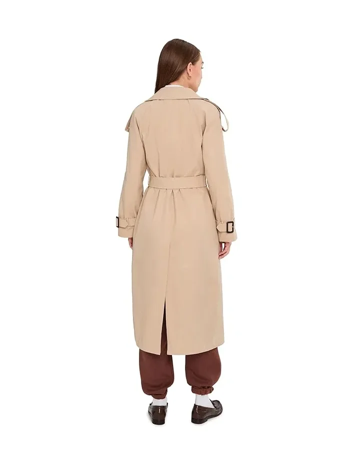 Пальто двубортное макси Relaxed Db Maxi Trench Avec Les Filles — изображение 4 из 5, пшеница