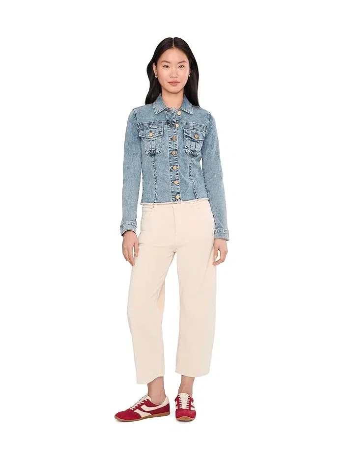 Джинсовая куртка cropped Kara Jacket KUT from the Kloth, Sleek — изображение 2 из 5, серый