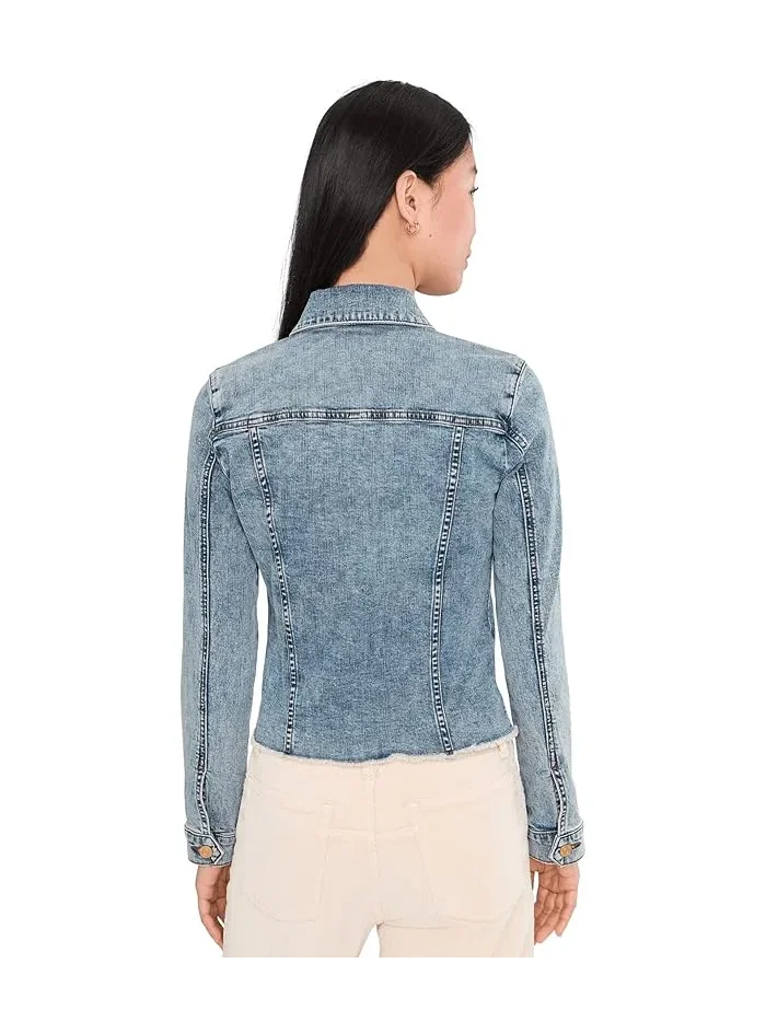 Джинсовая куртка cropped Kara Jacket KUT from the Kloth, Sleek — изображение 4 из 5, серый