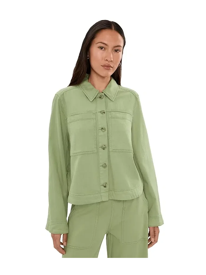 Джинсовая куртка-рубашка Petite High-Low Liverpool Los Angeles — изображение 1 из 5, лотус