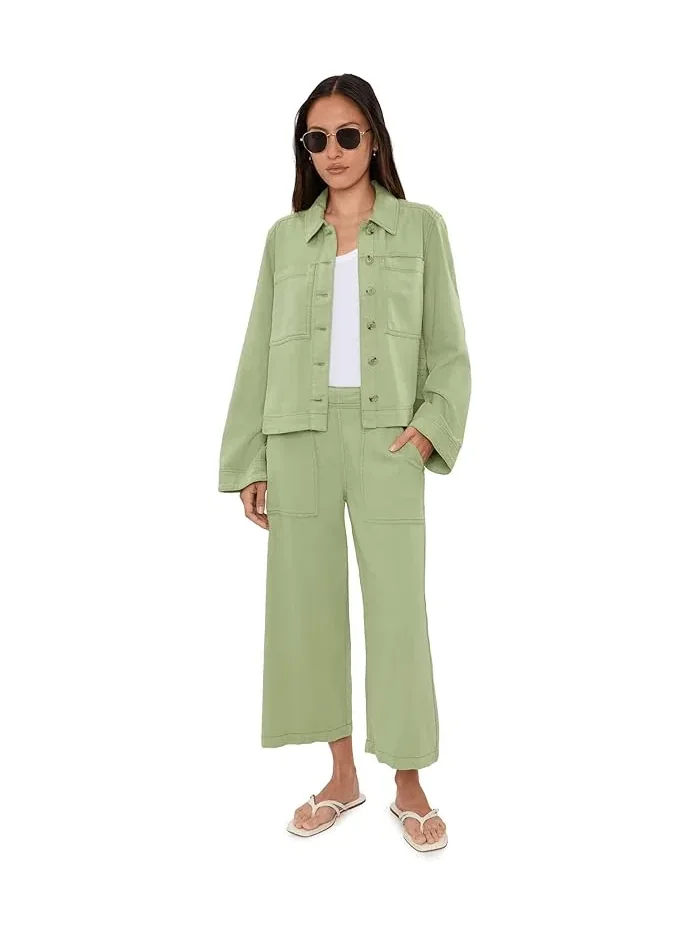 Джинсовая куртка-рубашка Petite High-Low Liverpool Los Angeles — изображение 2 из 5, лотус