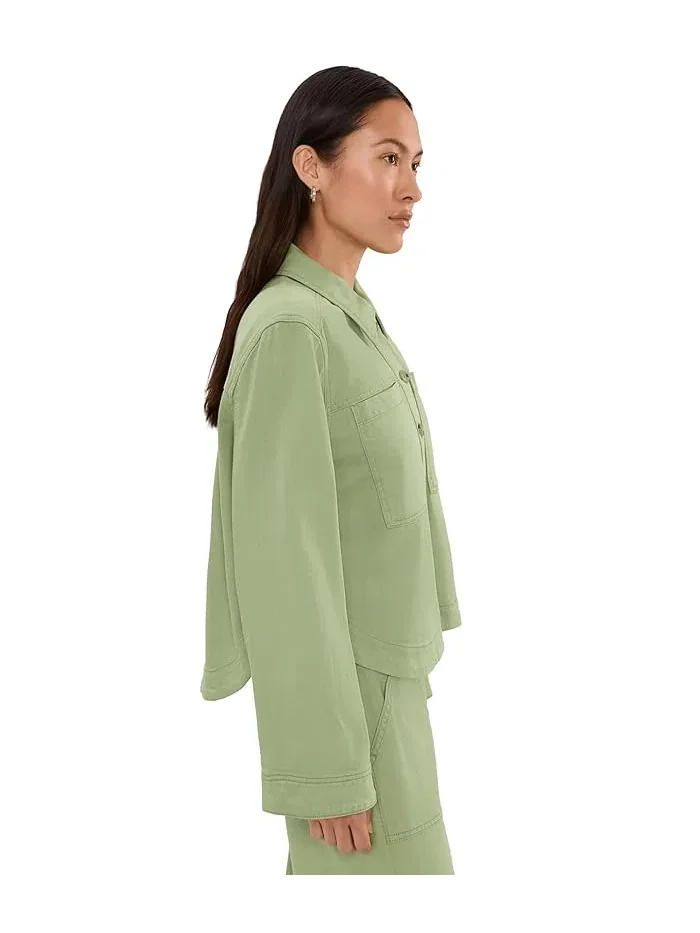 Джинсовая куртка-рубашка Petite High-Low Liverpool Los Angeles — изображение 3 из 5, лотус