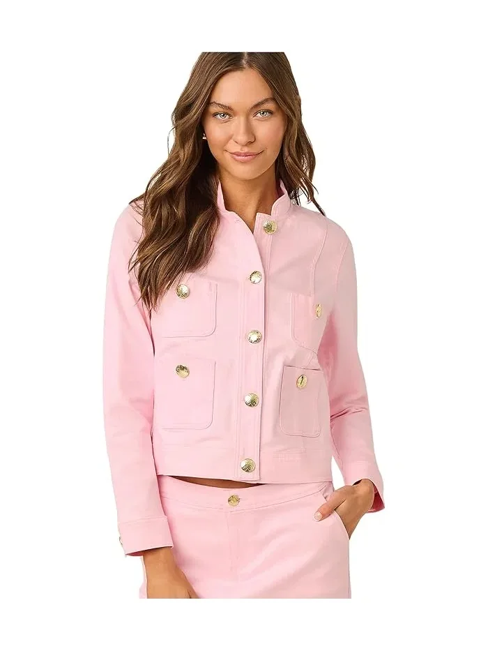 Джинсовая куртка с подкладкой Sherpa Lilly Pulitzer — изображение 1 из 4, розовый
