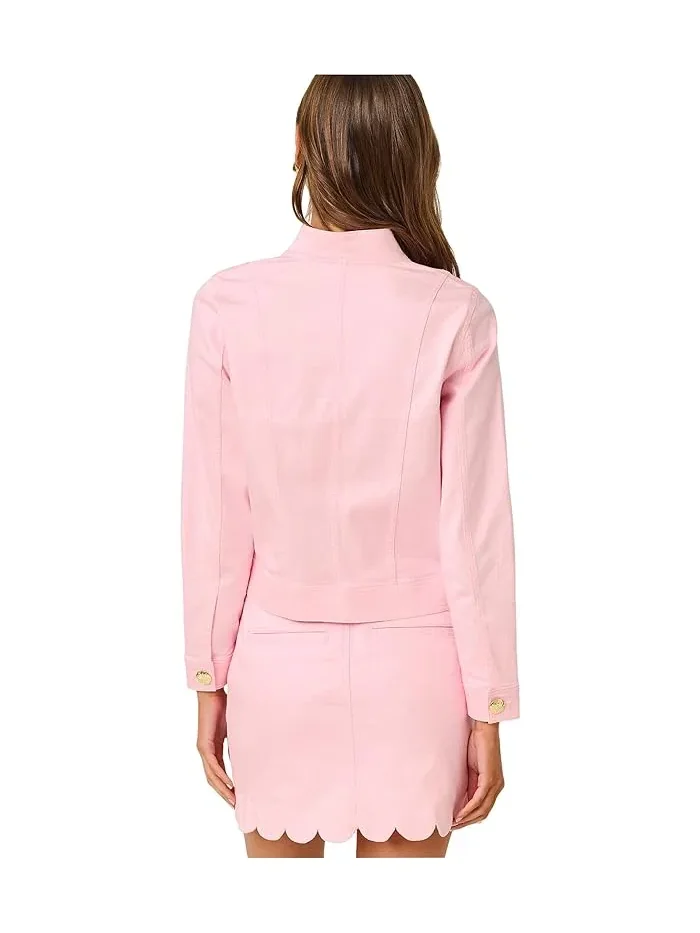 Джинсовая куртка с подкладкой Sherpa Lilly Pulitzer — изображение 3 из 4, розовый