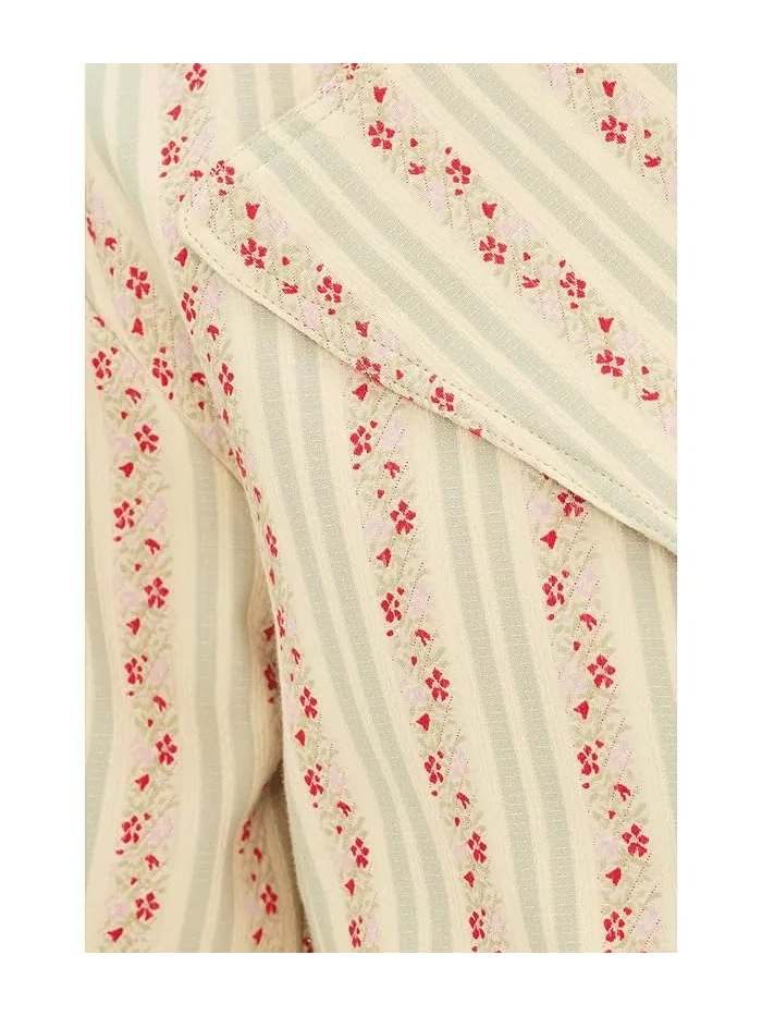 Пальто тренч укороченное с поясом Pastel Floral Stripe, Avec Les Filles — изображение 5 из 5, пастельный
