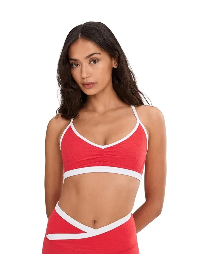 Спортивный бюстгальтер Spacedye Outlines Strappy Bra Beyond Yoga — изображение 1 из 5, красный