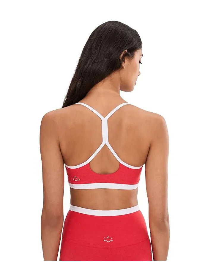 Спортивный бюстгальтер Spacedye Outlines Strappy Bra Beyond Yoga — изображение 4 из 5, красный