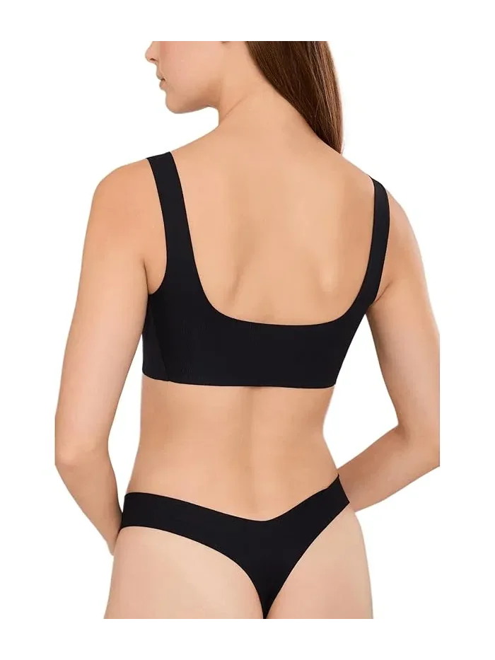 Бюстгальтер Cotton Refined Rib Bonded Bralette Commando — изображение 4 из 5, черный