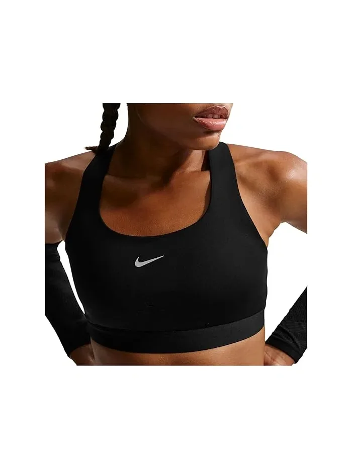 Спортивный бюстгальтер с высокой поддержкой Swift Nike — изображение 4 из 4, черный/серебристый