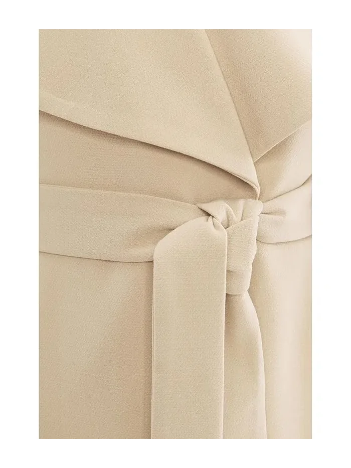 Пальто с поясом Crepe Belted Drape Front Lauren Ralph Lauren — изображение 5 из 5, песочный