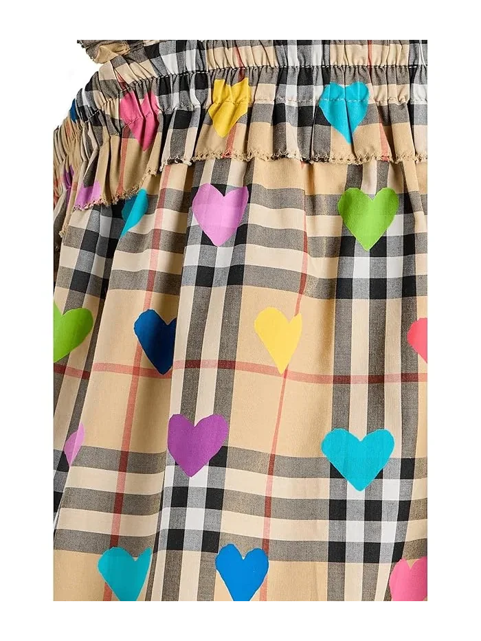 Платье с сердечками Gabi Heart Check Shirt Burberry Kids — изображение 3 из 3, черный