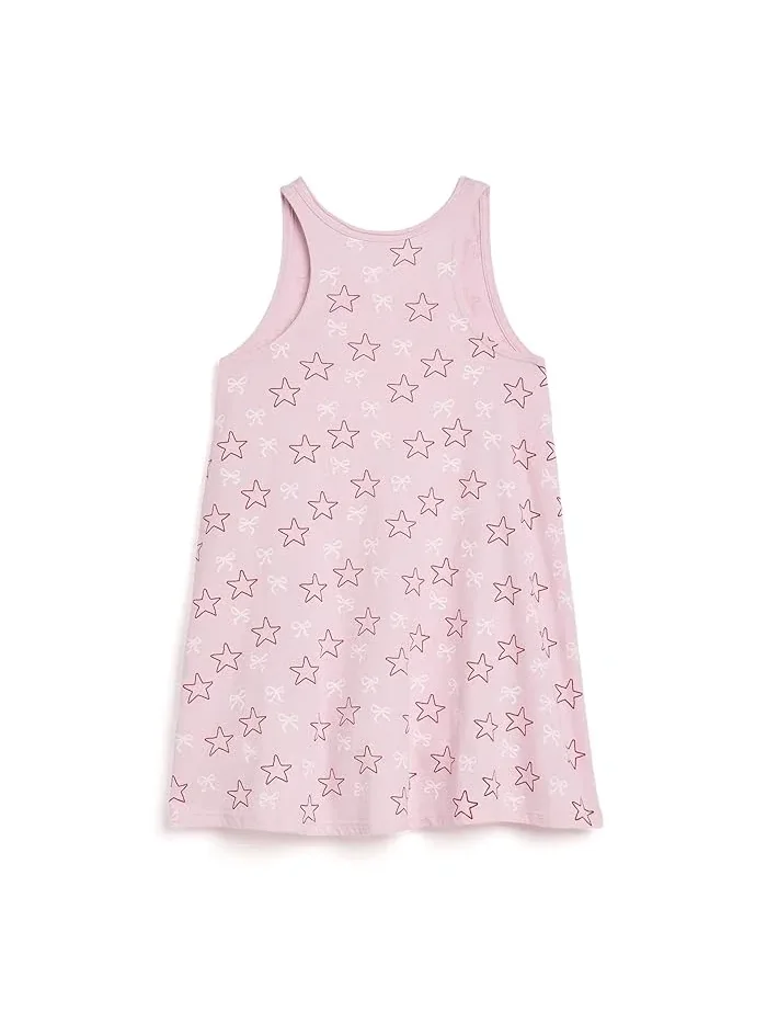Платье с принтом звезд Cotton Jersey Tank Dress Chaser Kids — изображение 2 из 3, панна-котта