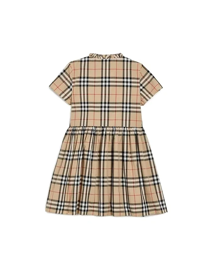 Платье с узором Rose Dress Burberry Kids — изображение 2 из 3, песочный