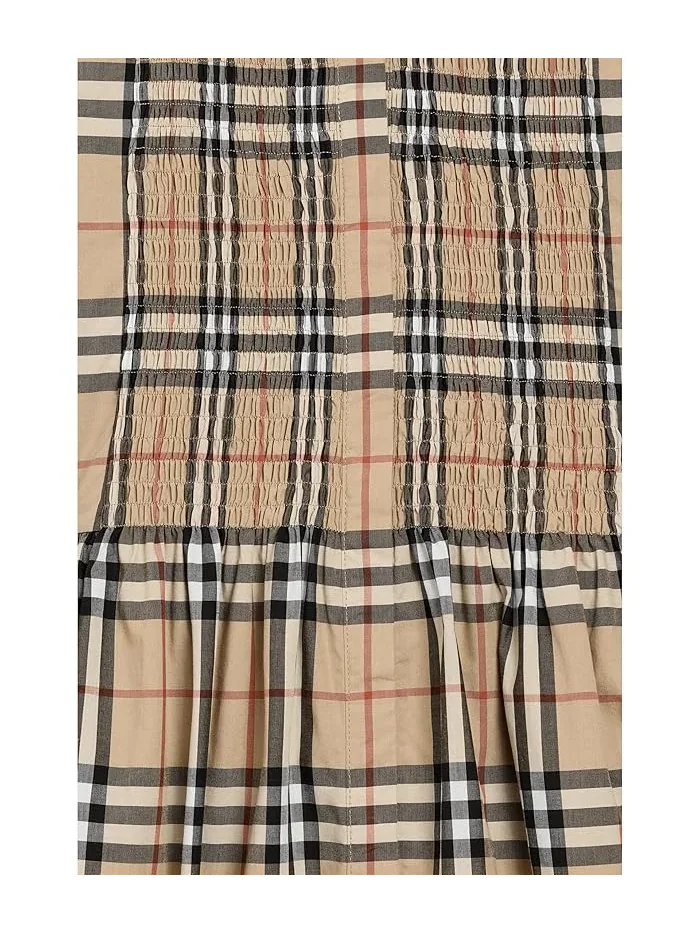 Платье с узором Rose Dress Burberry Kids — изображение 3 из 3, песочный