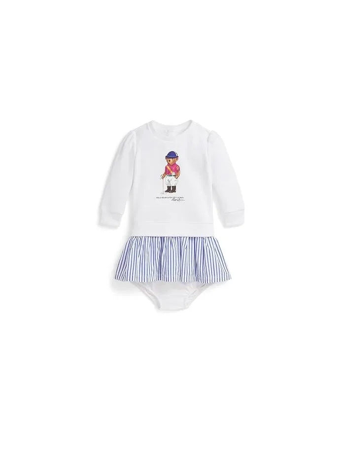 Платье флисовое Polo Bear с шортиками Polo Ralph Lauren Kids — изображение 1 из 2, белый