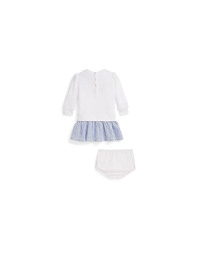 Платье флисовое Polo Bear с шортиками Polo Ralph Lauren Kids — изображение 2 из 2, белый
