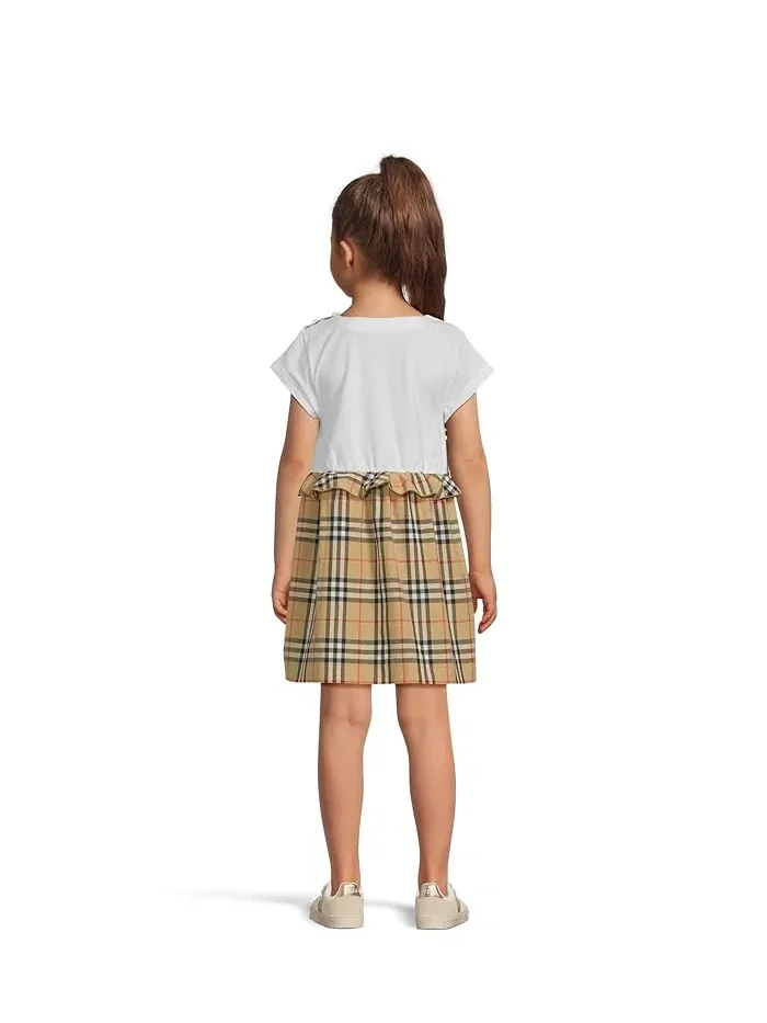 Платье с рюшами Rhonda Frill Burberry Kids — изображение 2 из 3, белый