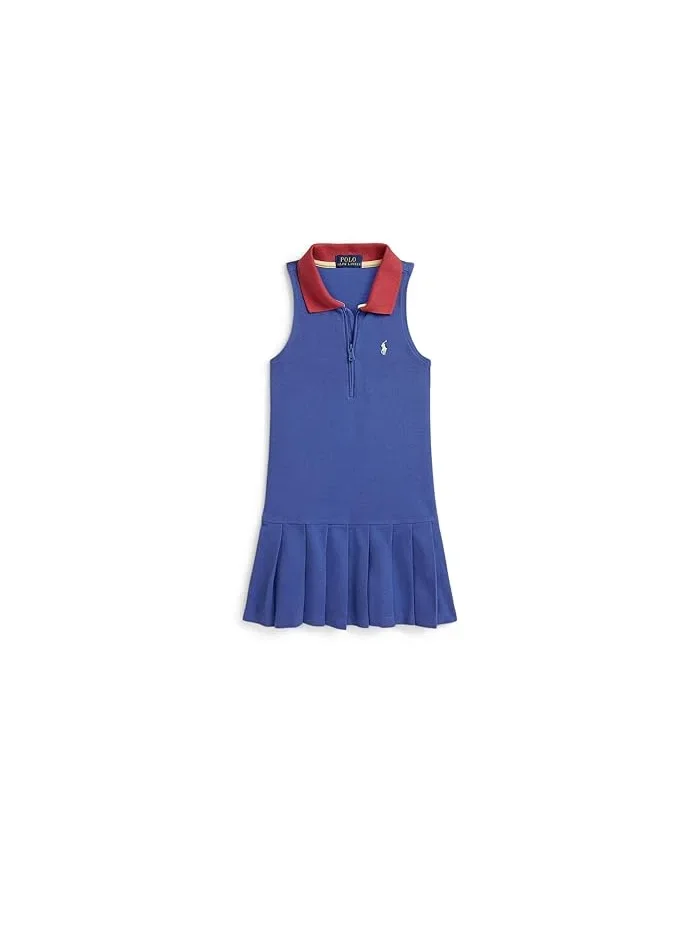 Платье Polo с плиссированной сеткой модель Pleated Mesh 1/4 Zip Polo Dress Polo Ralph Lauren Kids