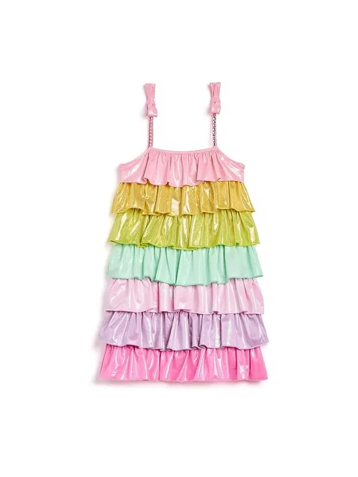 Платье с ярусами Rainbow Tiered Shimmer Dress Lola and The Boys