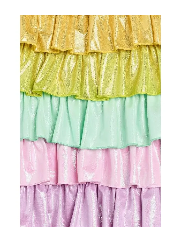 Платье с ярусами Rainbow Tiered Shimmer Dress Lola and The Boys — изображение 3 из 3, мульти