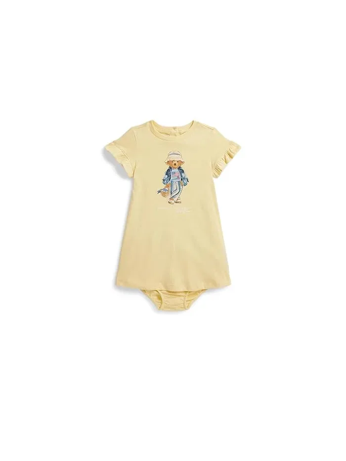 Платье с шортами Polo Bear хлопок Polo Ralph Lauren Kids — изображение 1 из 3, белый