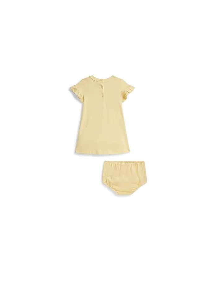 Платье с шортами Polo Bear хлопок Polo Ralph Lauren Kids — изображение 2 из 3, белый