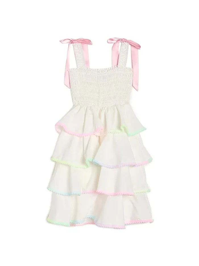 Платье детское с оборками Rainbow Tiered Bow Lola and The Boys — мульти