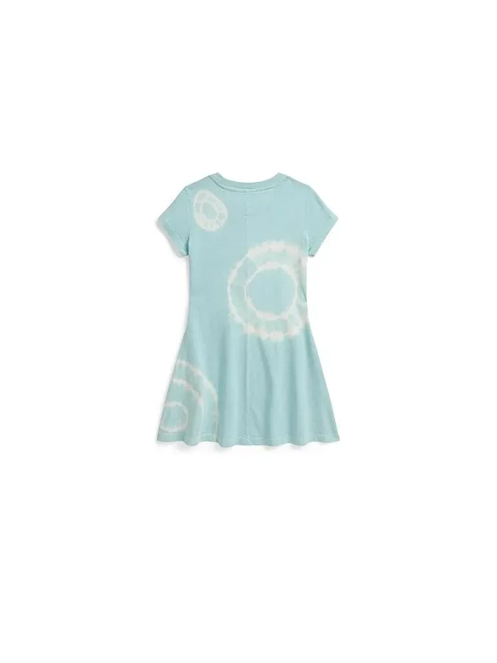 Платье с принтом Polo Bear Tie-Dye Polo Ralph Lauren Kids — изображение 2 из 5, розовый