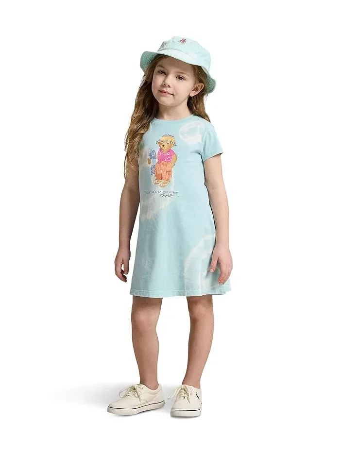 Платье с принтом Polo Bear Tie-Dye Polo Ralph Lauren Kids — изображение 3 из 5, розовый