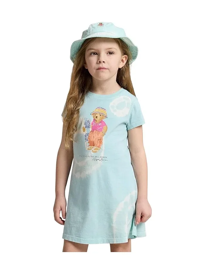 Платье с принтом Polo Bear Tie-Dye Polo Ralph Lauren Kids — изображение 4 из 5, розовый